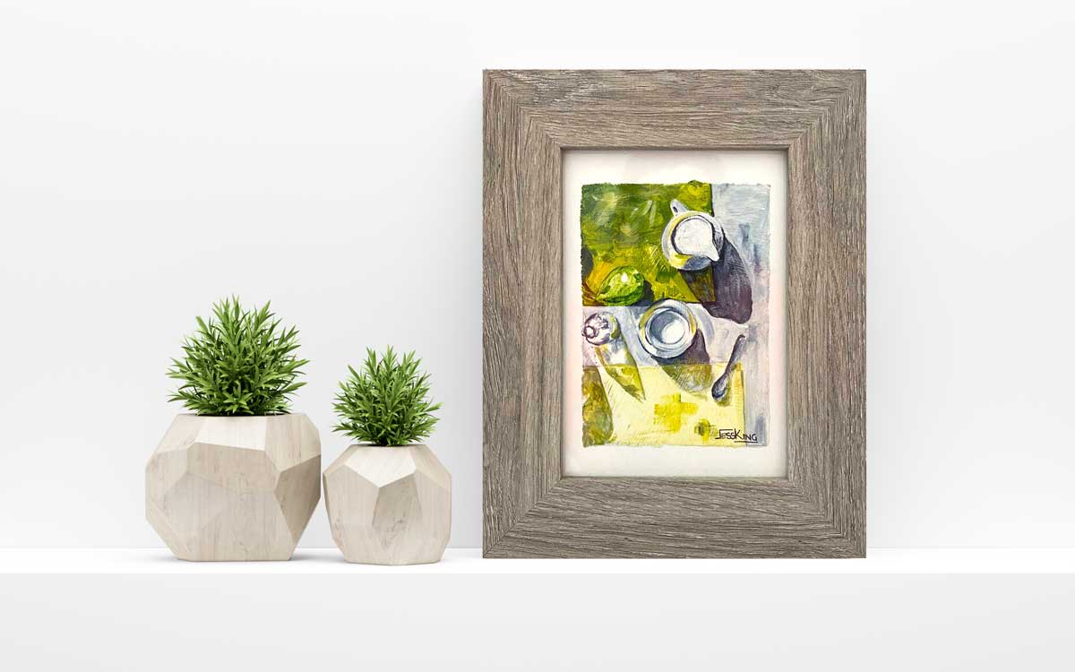 Tiny Treasure Pears and Tea Original Still Life