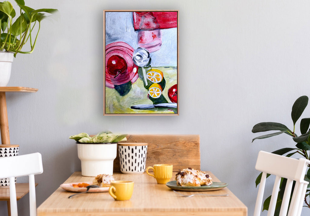 "Apple Lemon Still Life" Art Print