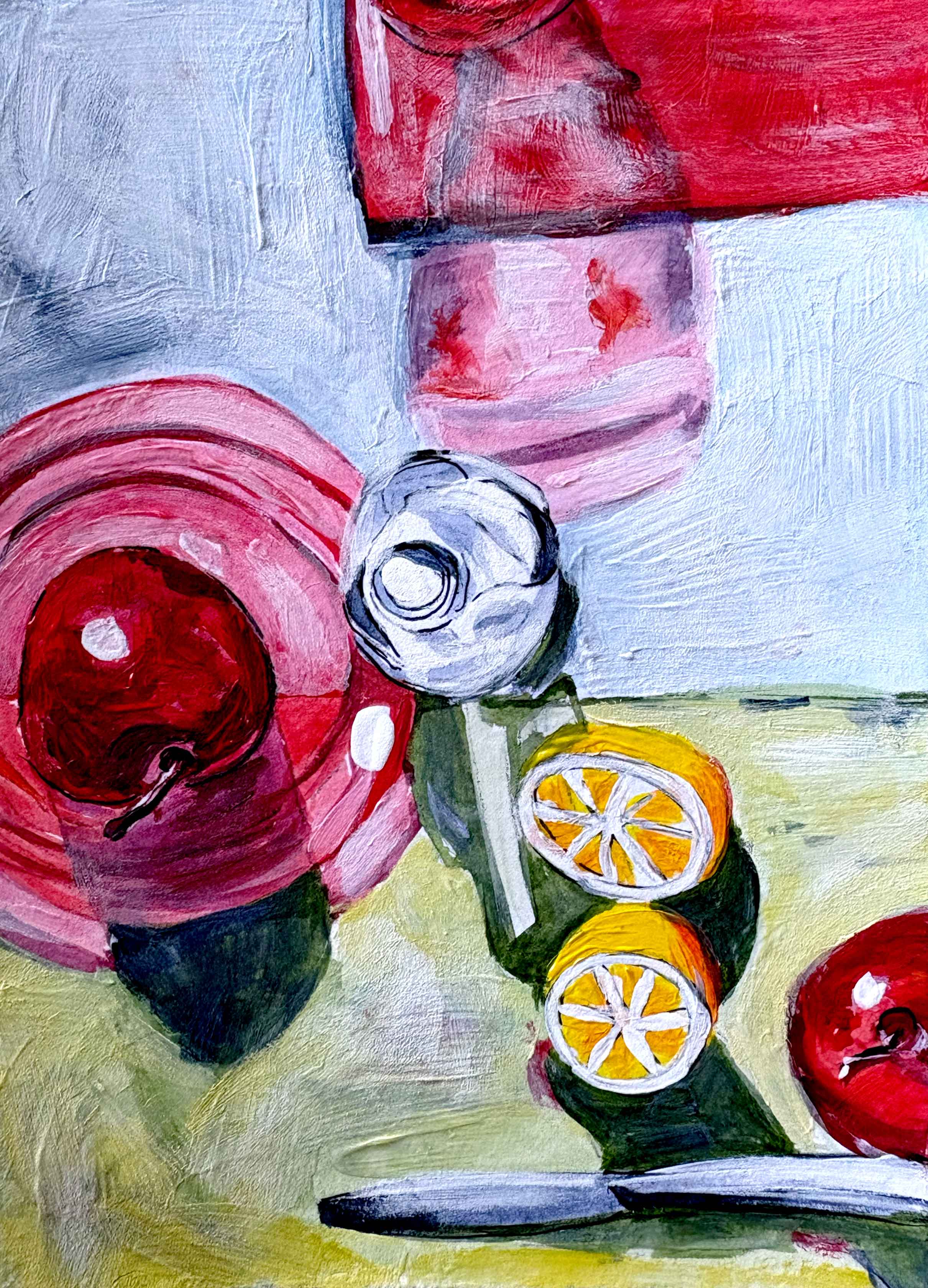 "Apple Lemon Still Life" Art Print