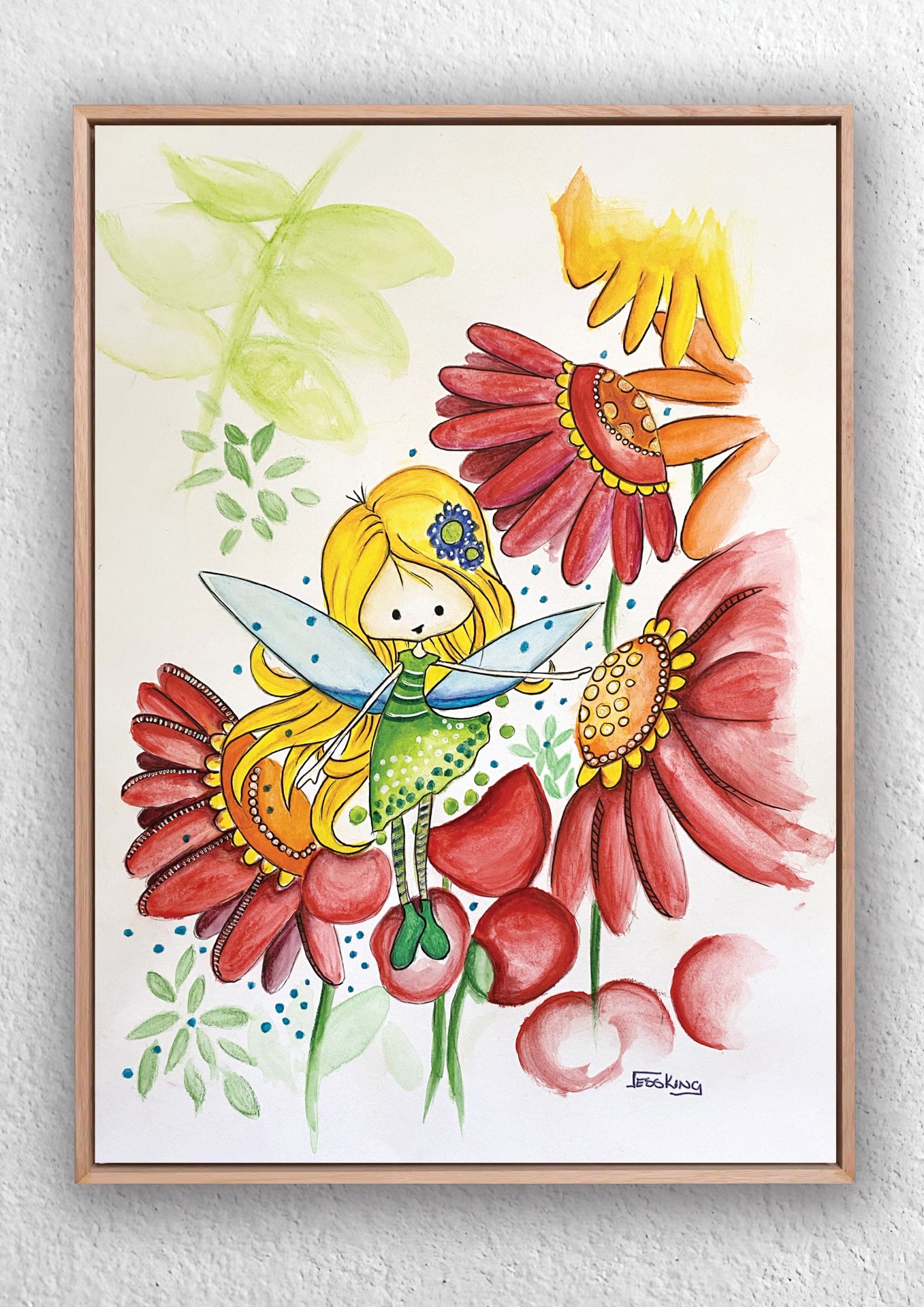 "Apple Fairy" Art Print for Kids Room