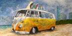"Aussie 1 Kombi Van Yellow" Art Print