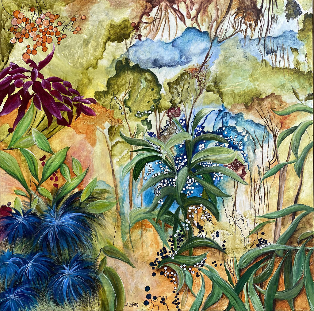 "Aussie Bush 2 Abstract" Art Print