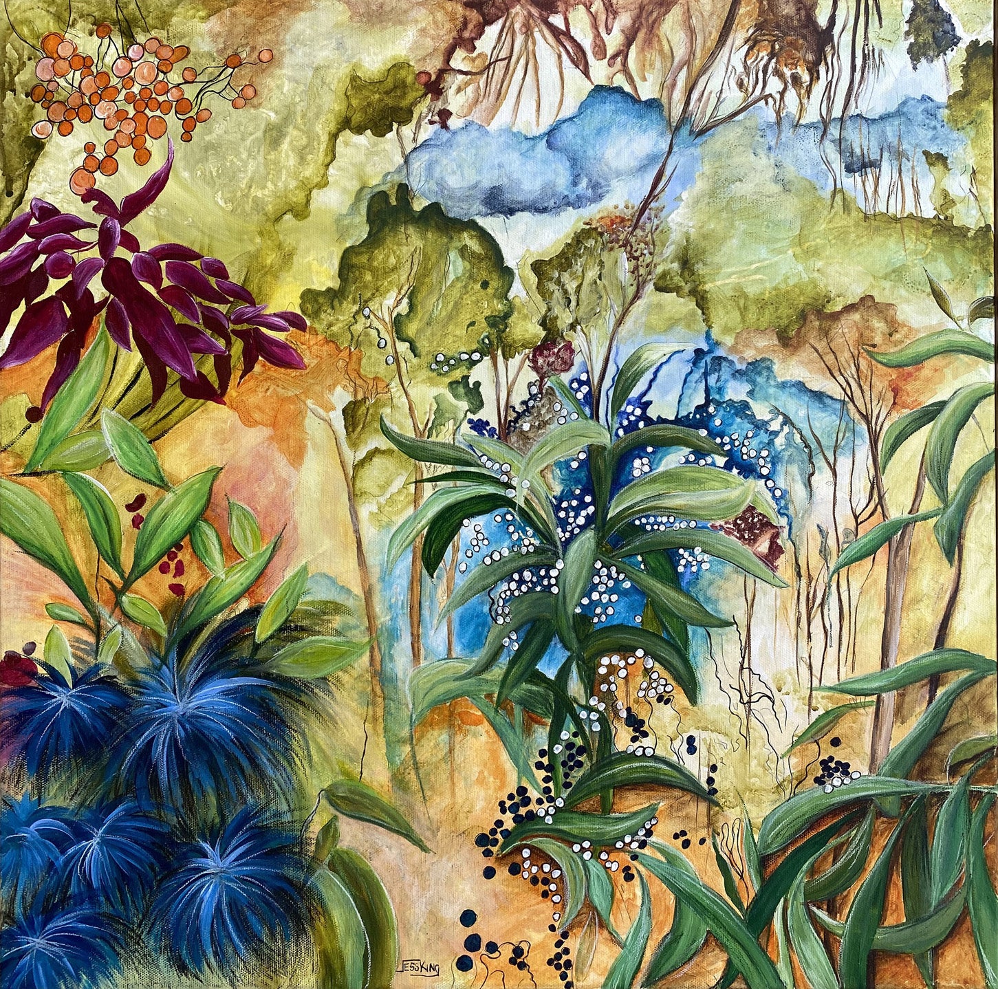 "Aussie Bush 2 Abstract" Art Print
