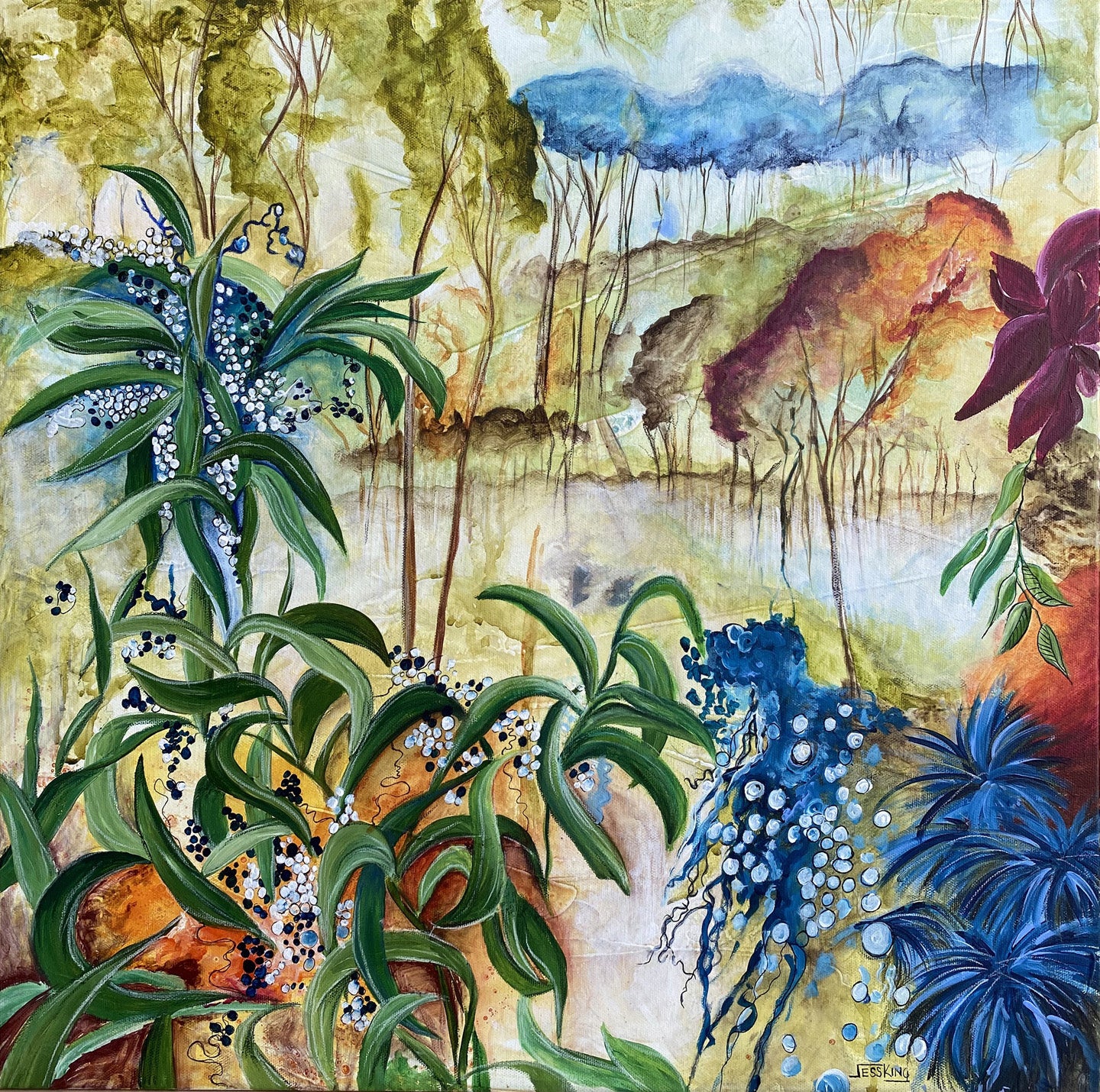 "Aussie Bush 3 Abstract" Art Print