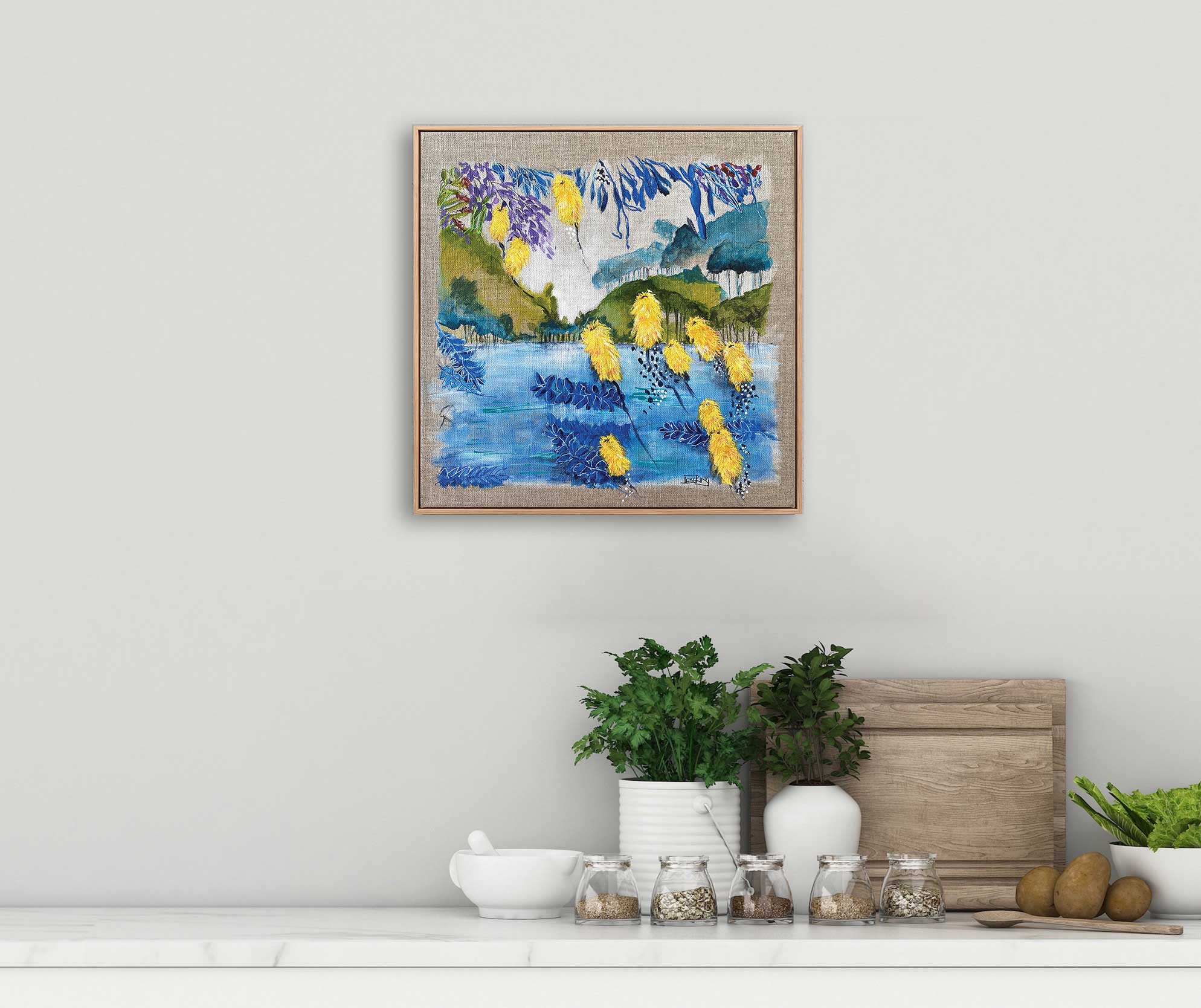 "Aussie Bush 8 Yellow Banksia" Art Print