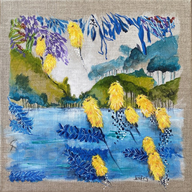 "Aussie Bush 8 Yellow Banksia" Art Print