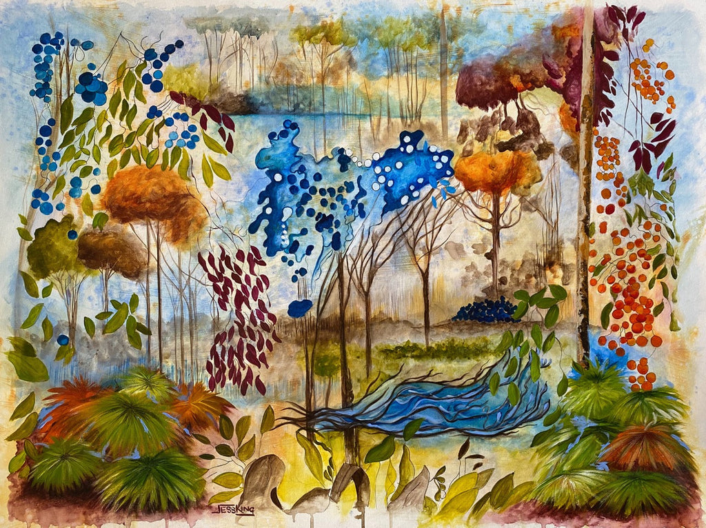 "Aussie Bushland Contemporary Landscape" Art Print
