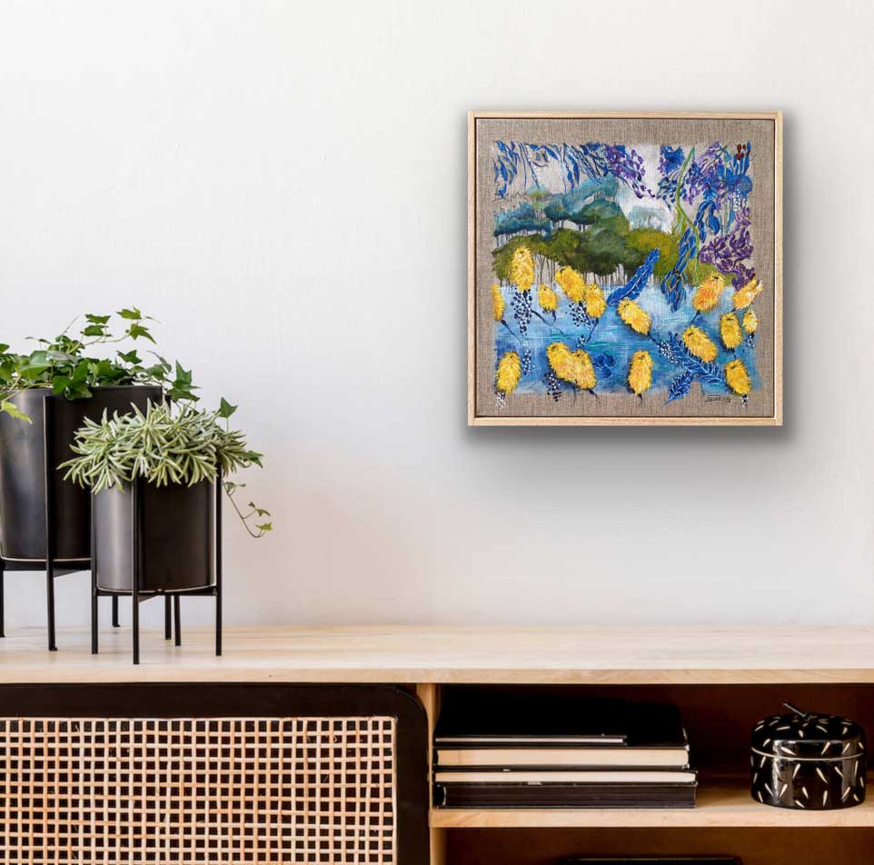 "Aussie Bush 6 Yellow Banksia" Art Print