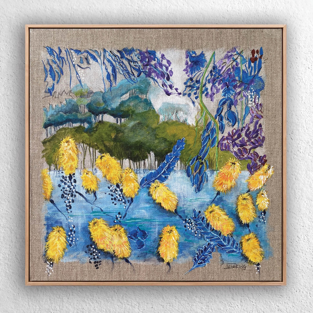 "Aussie Bush 6 Yellow Banksia" Art Print