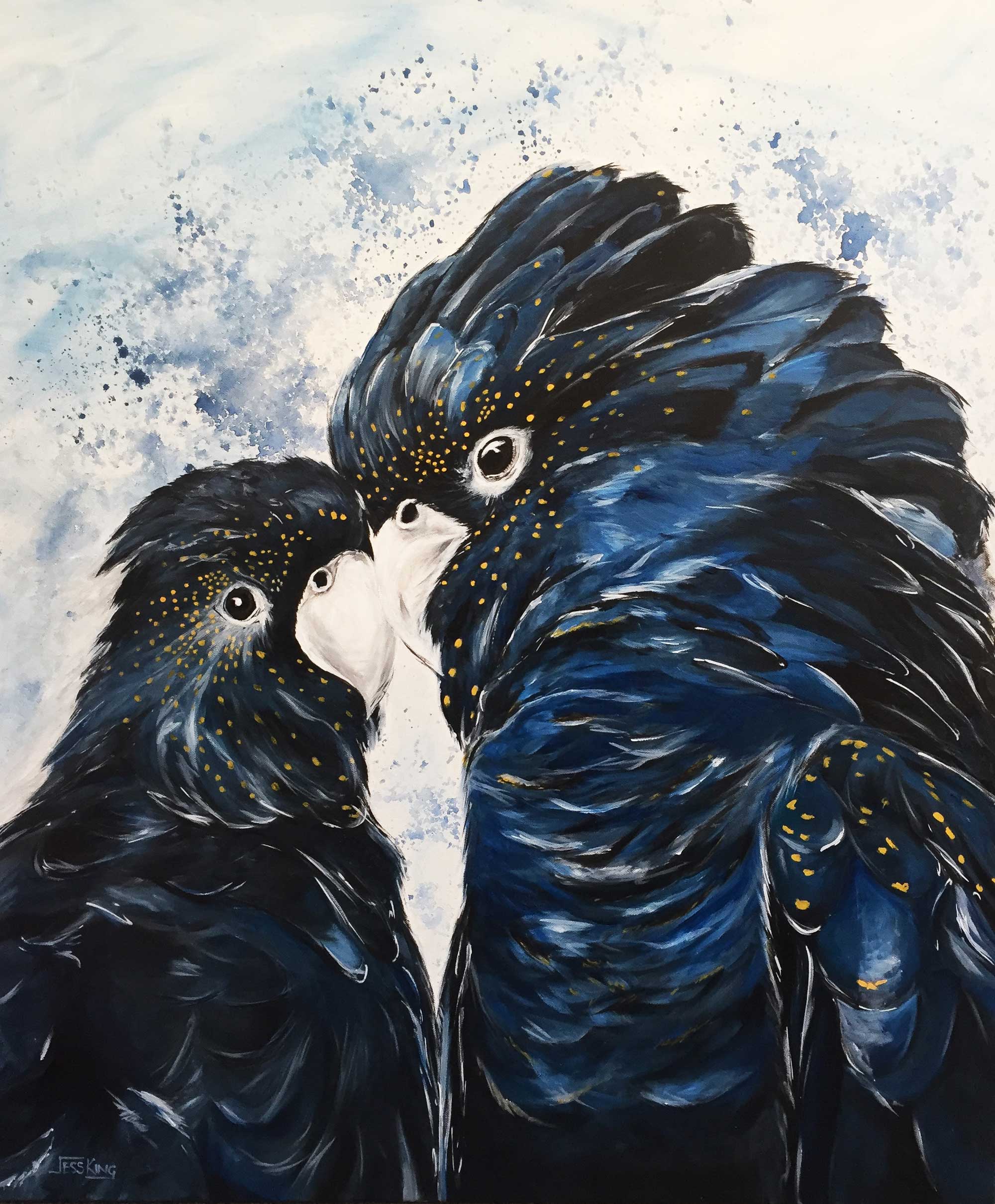 "Black Cockatoo Love" Art Print