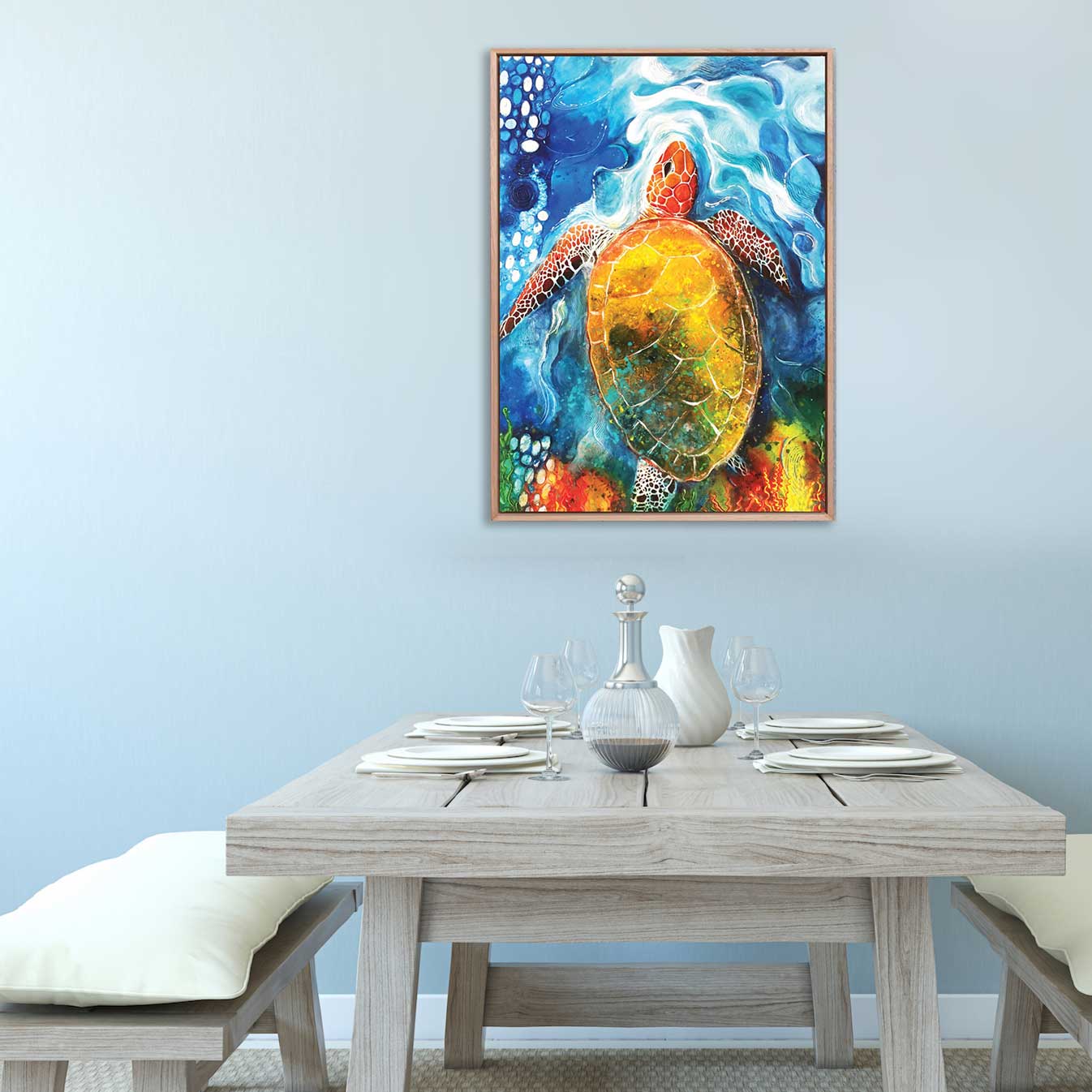 "Bubble Up Turtle" Art Print