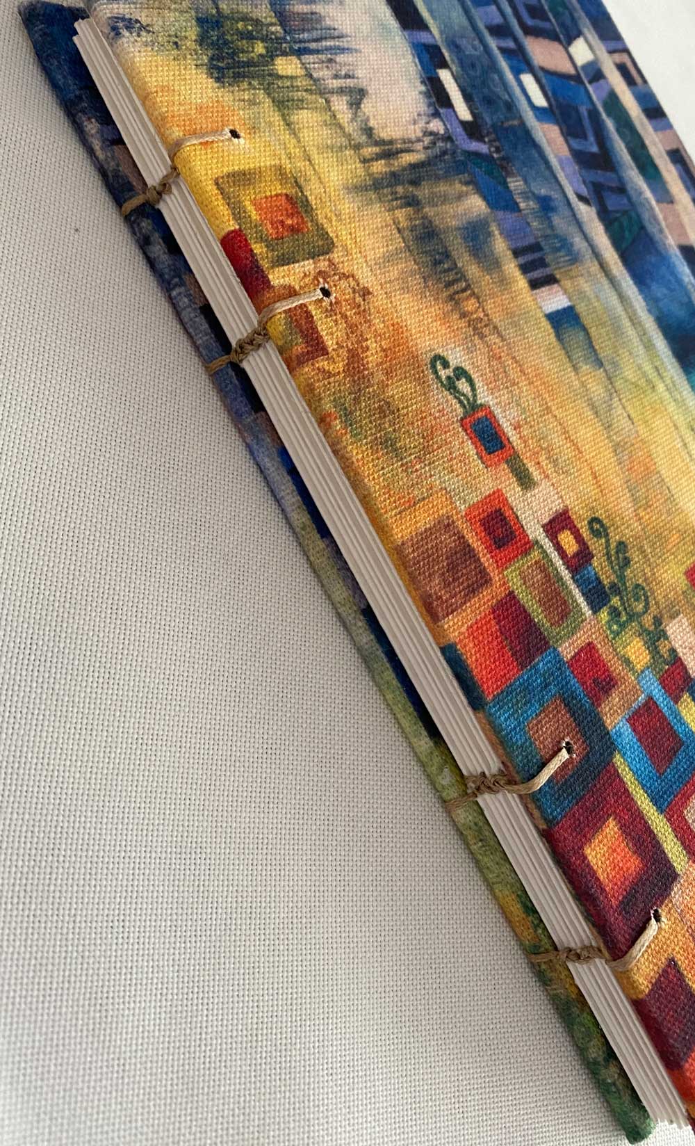 Blank A5 Art Journal | Geometric Cover Journal Jess King Artist Geometric-journal-Jess-King-stitched