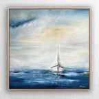 Heading In 2 - Coastal Sailboat Art Print | Nautical Journey Home Birds and Animals Jess King Artist Heading-in-2-framed_Jess_King_web