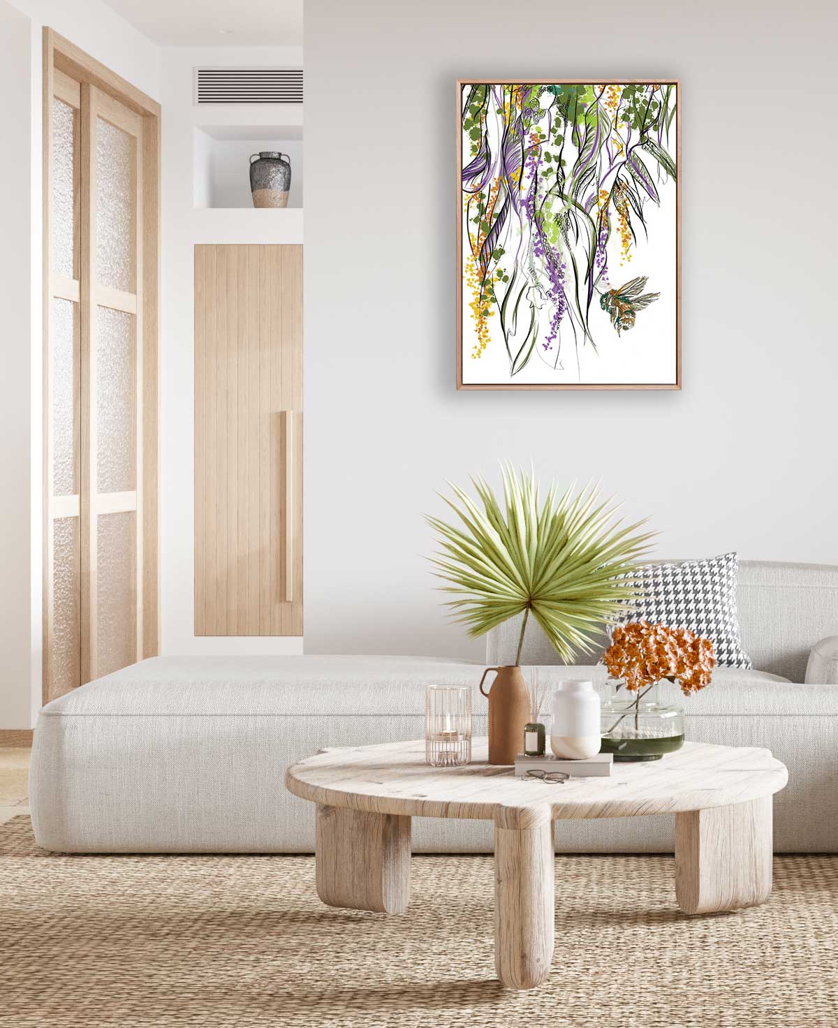 "Honey Bee and Jacaranda Tree" Art Print