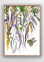 "Honey Bee and Jacaranda Tree" Art Print