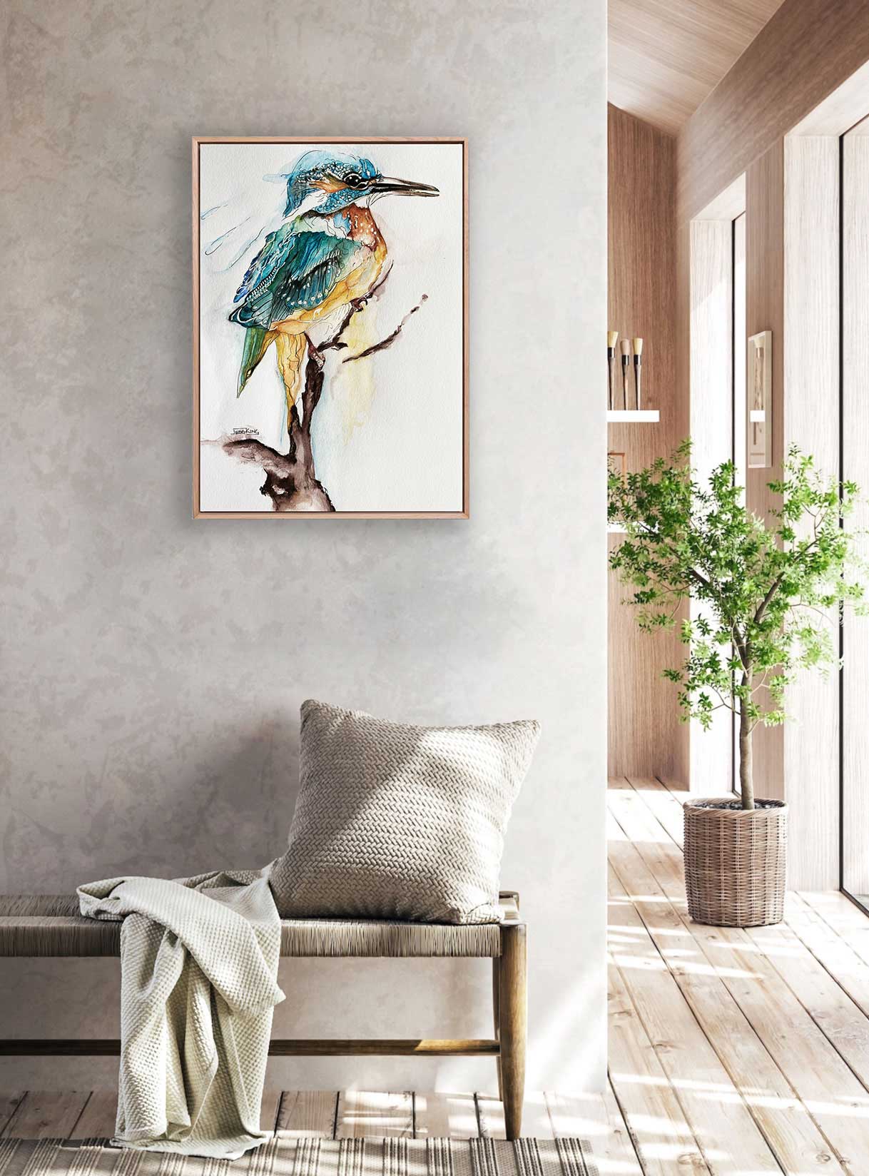 "Kingfisher study watercolor" Art Print