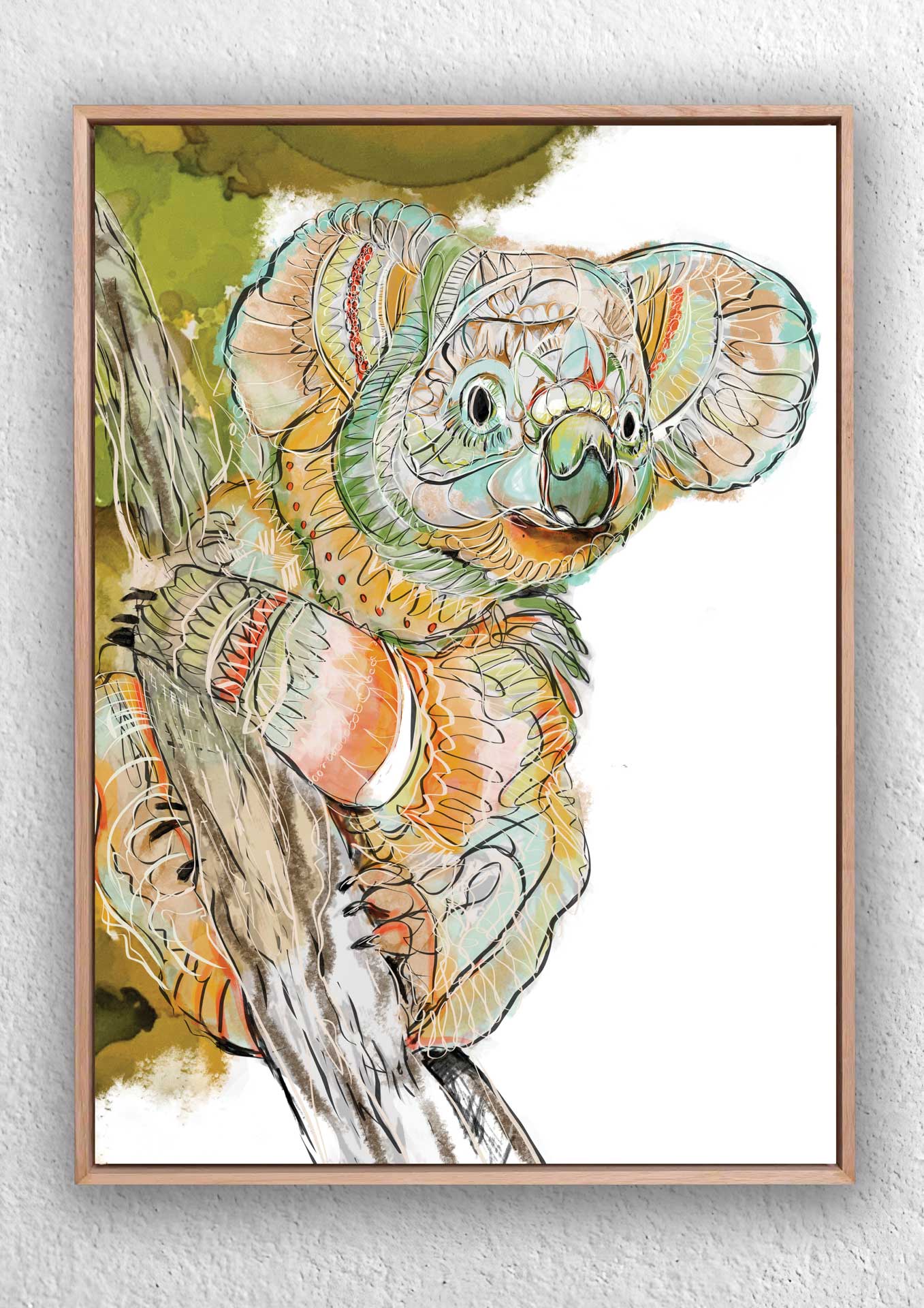 "Koala Bear Zen Drawing" Art Print
