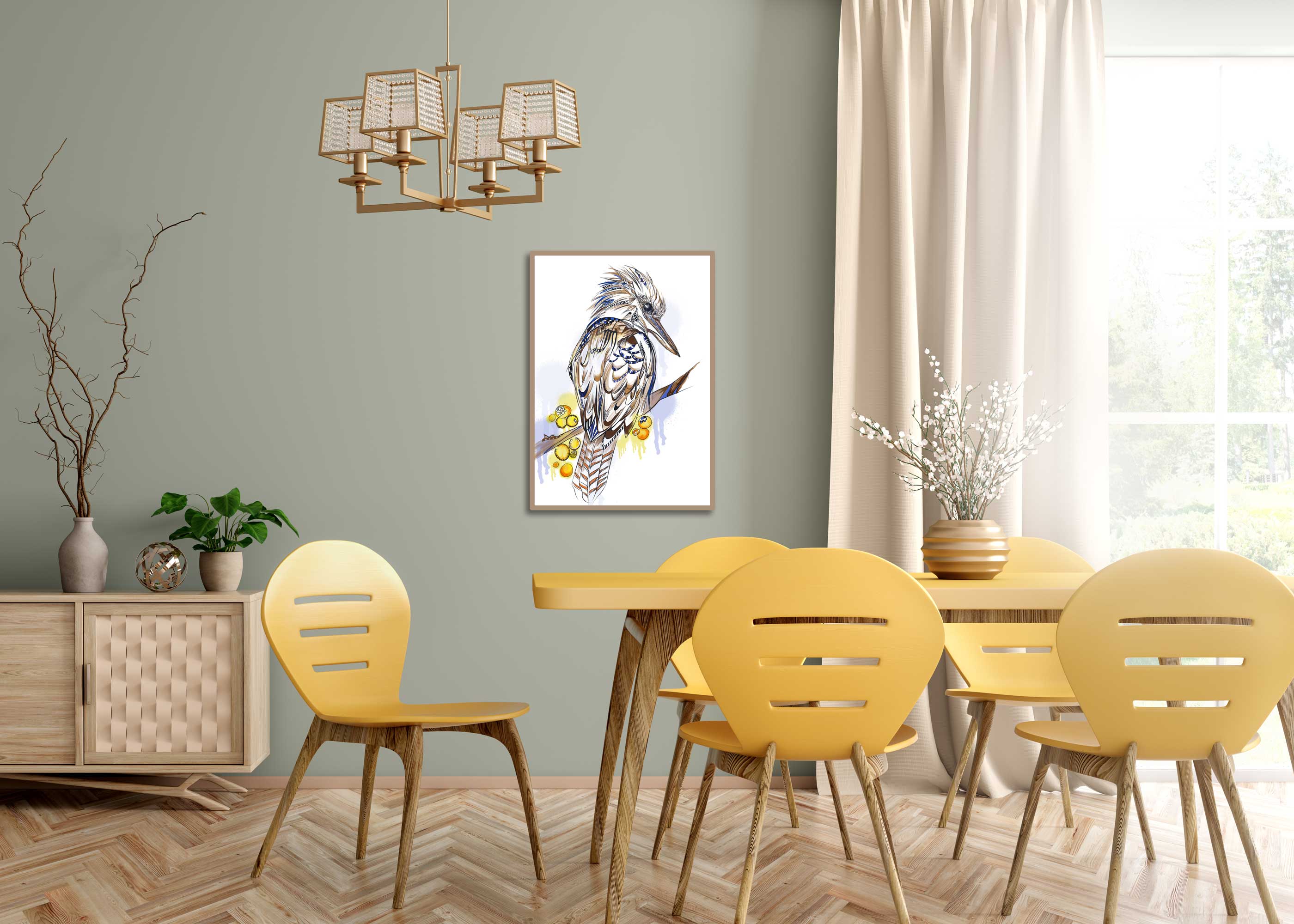 "Kooka colour - Kookaburra" Art Print