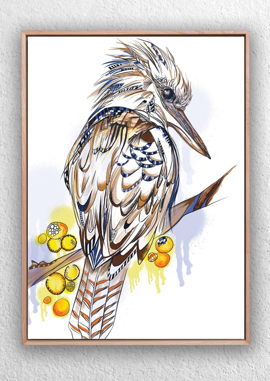 "Kooka colour - Kookaburra" Art Print