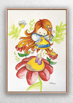"Lemon Fairy" Art Print for Kids Room Kids Wall Art Jess King Artist Lemon-Fairy-framed_Jess_King_web2