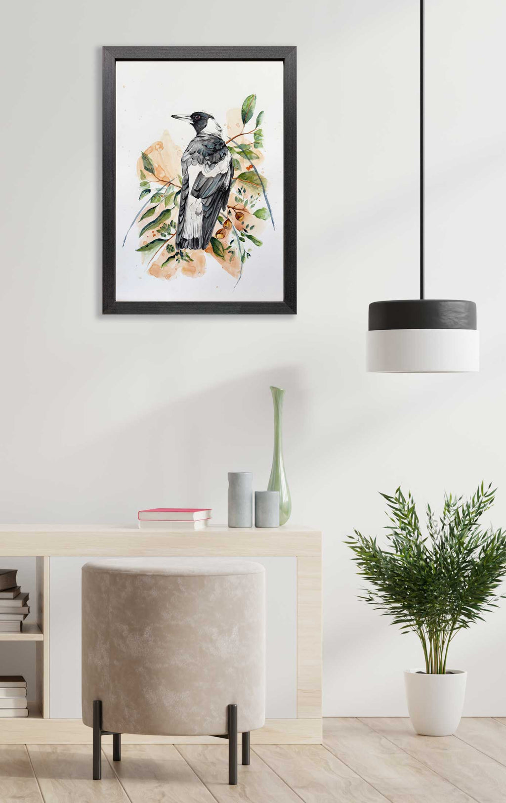 Maggie the Magpie Watercolor
