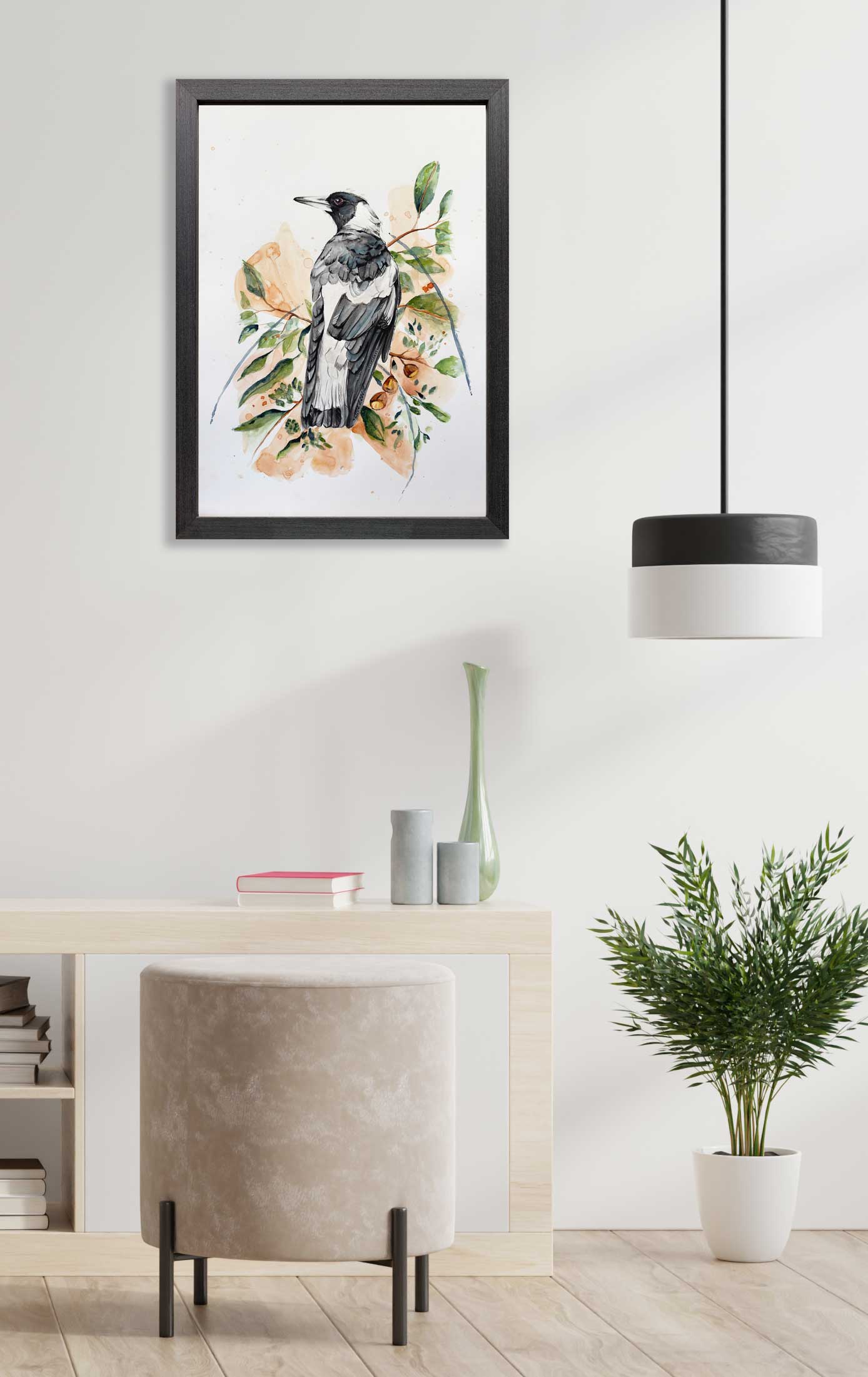 Maggie the Magpie Watercolor