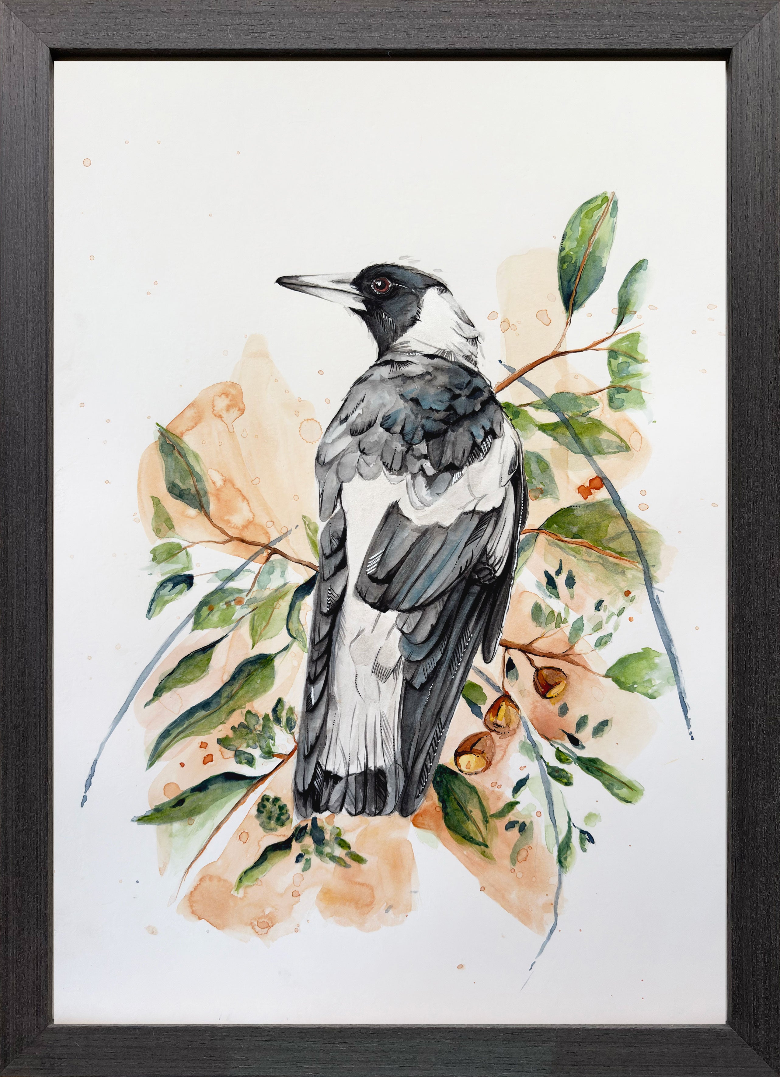 Maggie the Magpie Watercolor