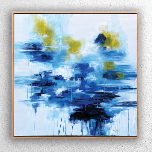 "Misty River Abstract" Canvas Art Print Abstract Jess King Artist Misty_River_framed