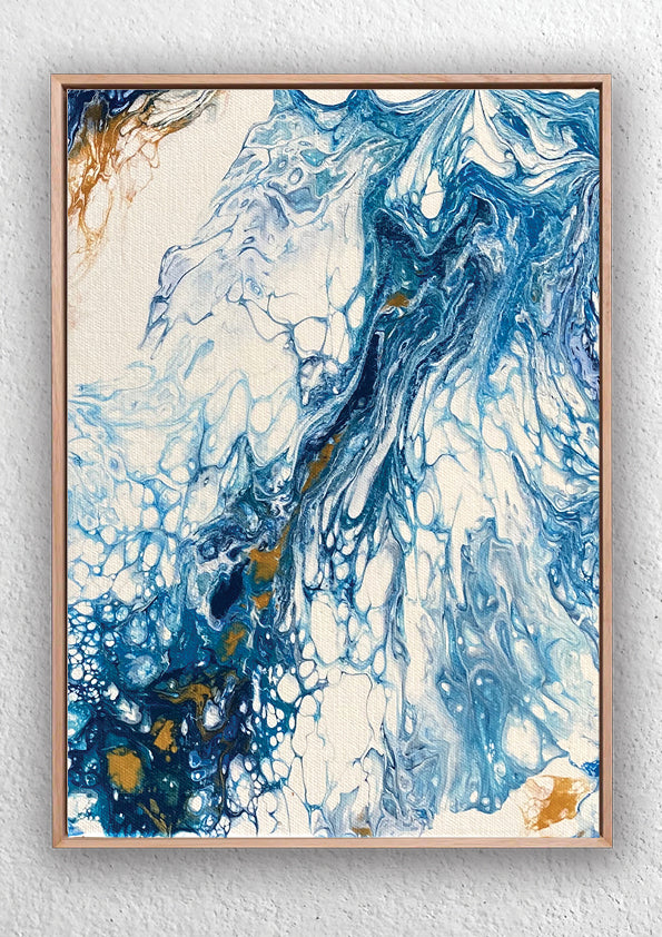 "Ocean Flow Abstract" Triptych Canvas Art Print Abstract Jess King Artist Oceanflow-3-art-print-jess-king