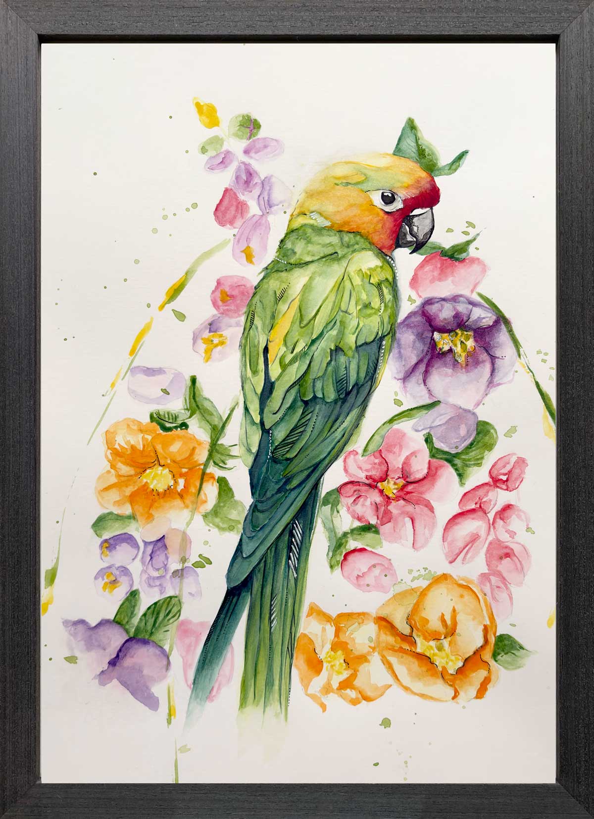 Parakeet Paradise Watercolor