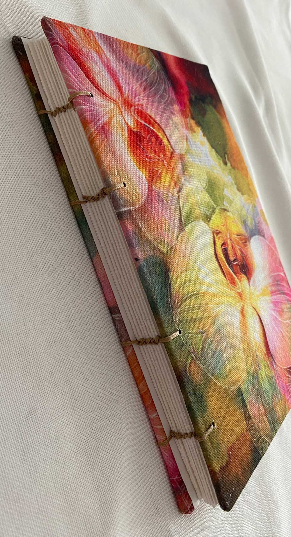 Blank A5 Art Journal | Pink Orchid Cover Journal Jess King Artist Pink-Orchid-Journal-Jess-King-Stitched