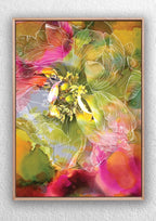 "Pink Peony Flower on Alcohol Ink" Art Print