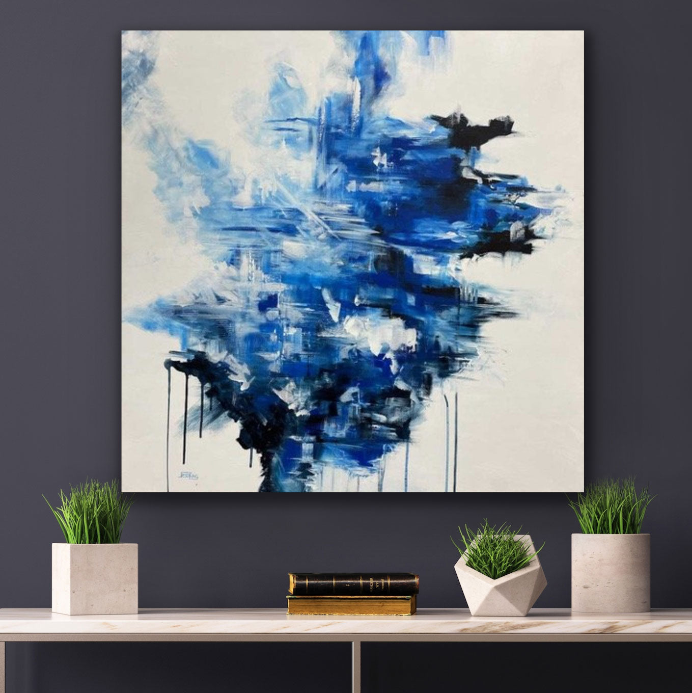 "Reflections Abstract" Canvas Art Print Abstract Jess King Artist Reflections_insitu-not-framed-art-print-jess-king-art