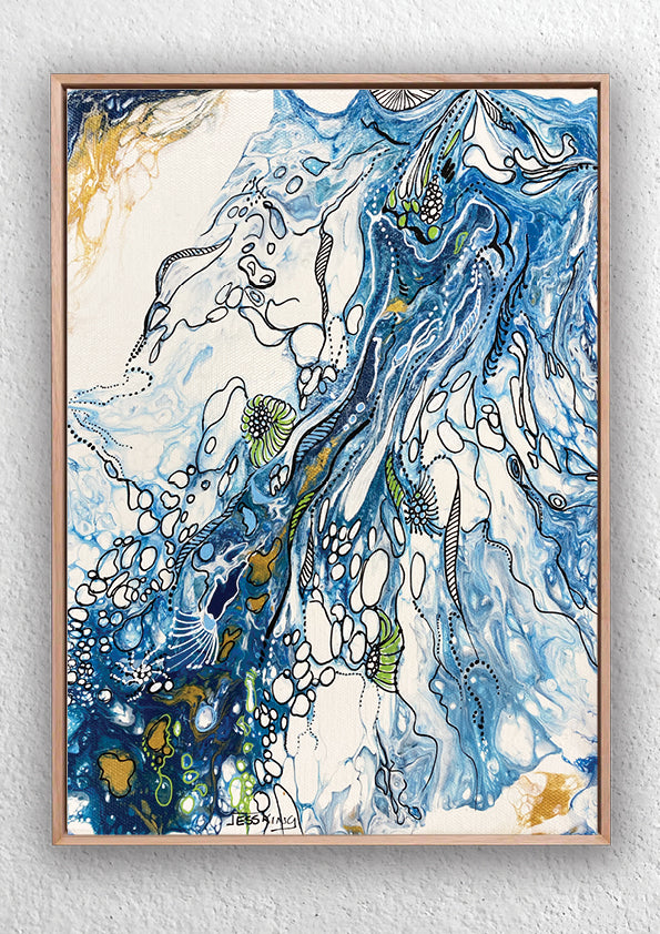 "Riverlife Abstract" Triptych Canvas Art Print Abstract Jess King Artist Riverlife-3-art-print-wall-art-Jess-King-artist