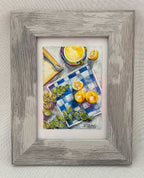 Tiny Treasure Lemons and Check Plate Original Still Life