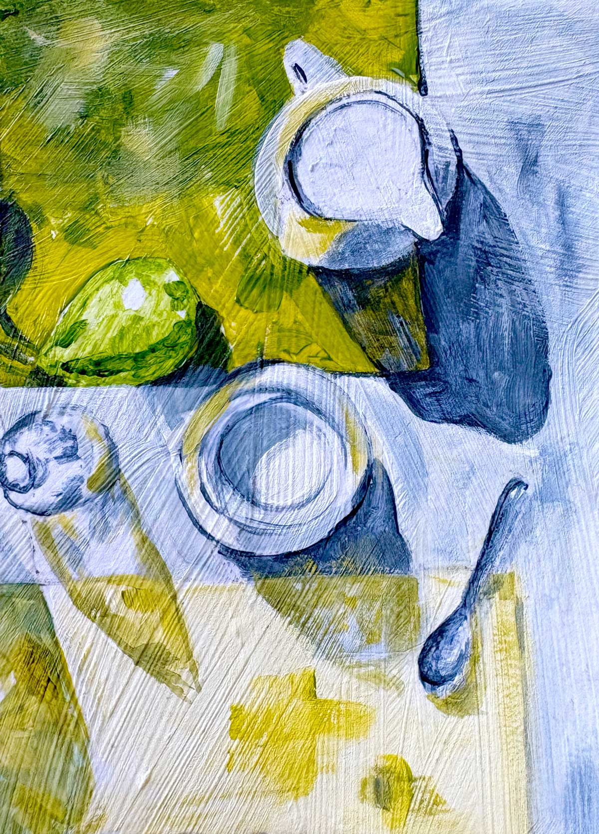 Tiny Treasure Pears and Tea Original Still Life