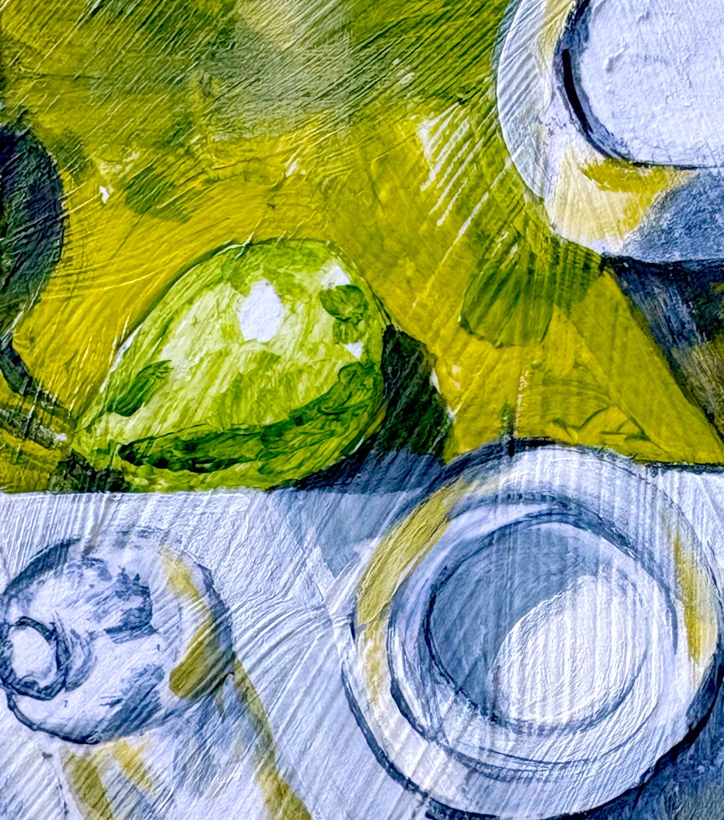 Tiny Treasure Pears and Tea Original Still Life