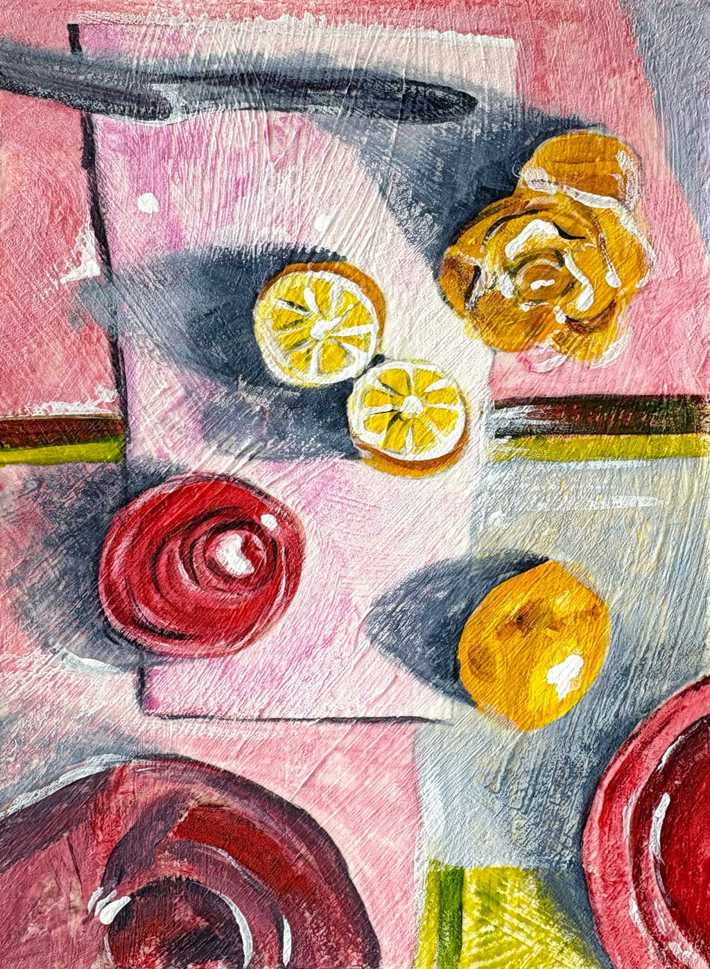 Tiny Treasure Red Vase Original Still Life