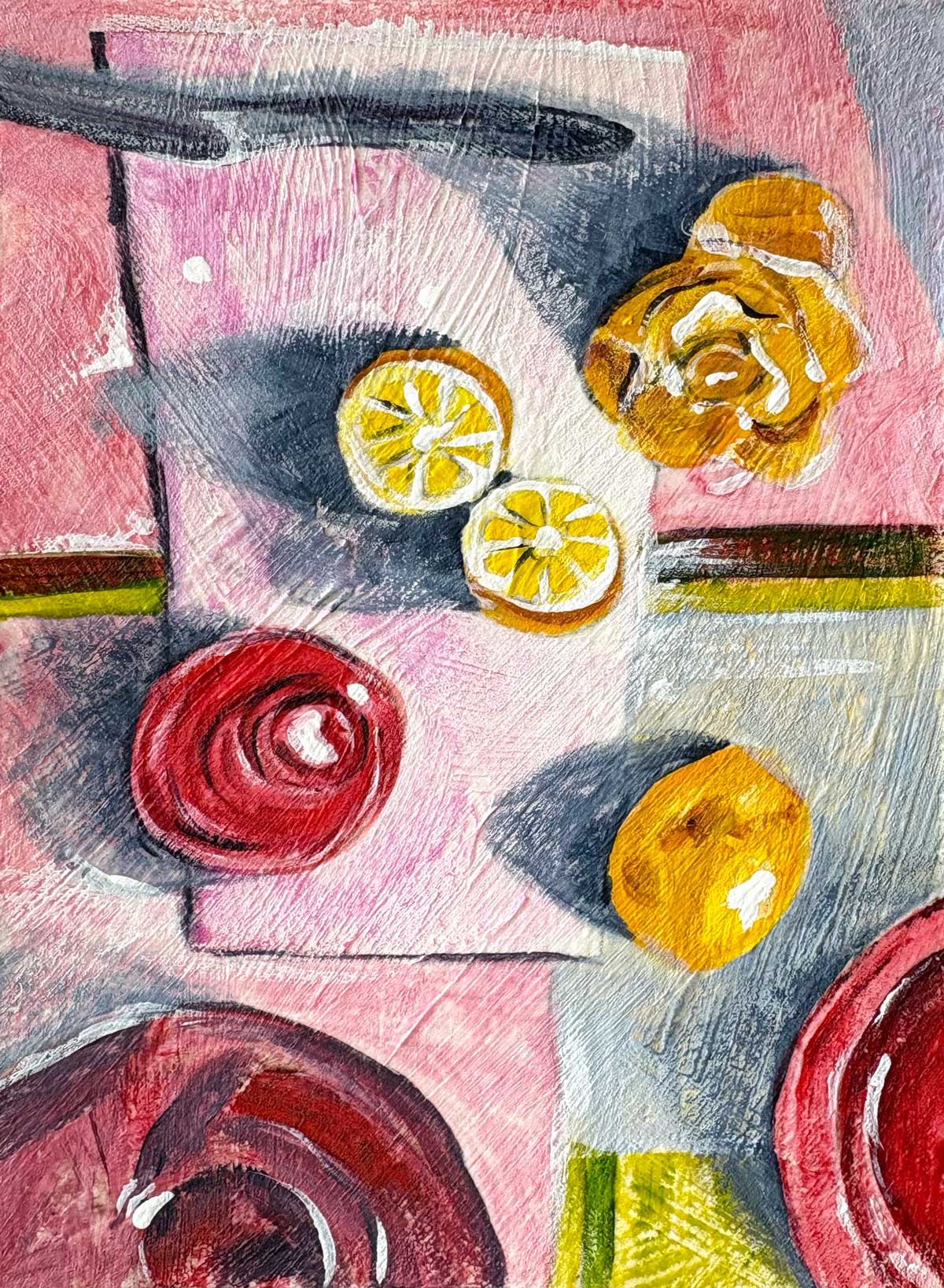 Tiny Treasure Red Vase Original Still Life