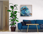 "Wave Crashing 2" Canvas Art Print Abstract Jess King Artist Wave-crashing-2-framed-jess-king-artist-insitu